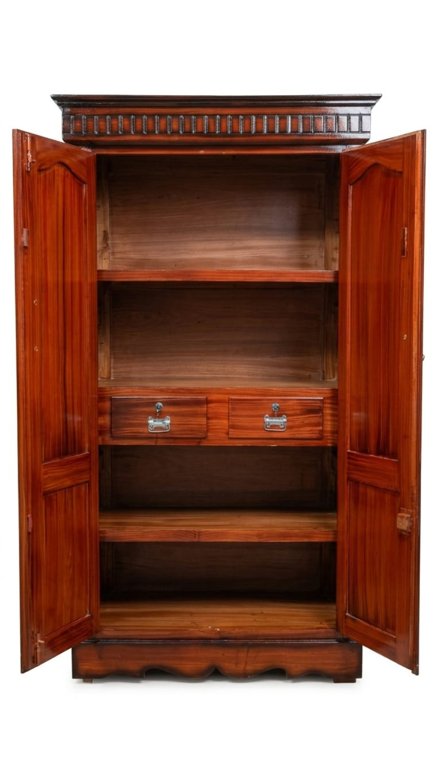 Sovereign Solid Wood 2-Door Wardrobe with Internal Safety Drawers (Open View)