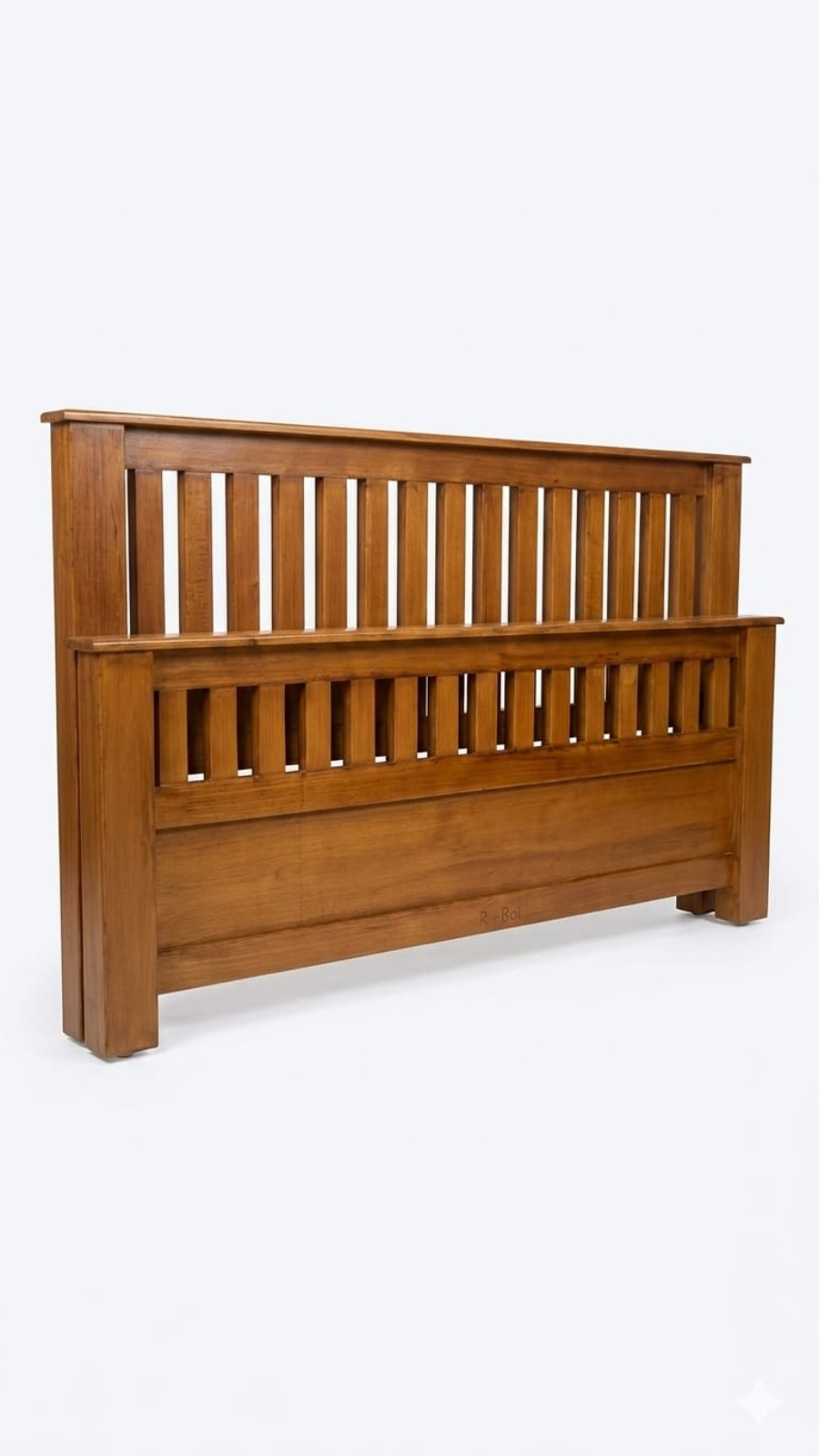Mission-Style Mission Vertical Slatted Honey Oak Headboard