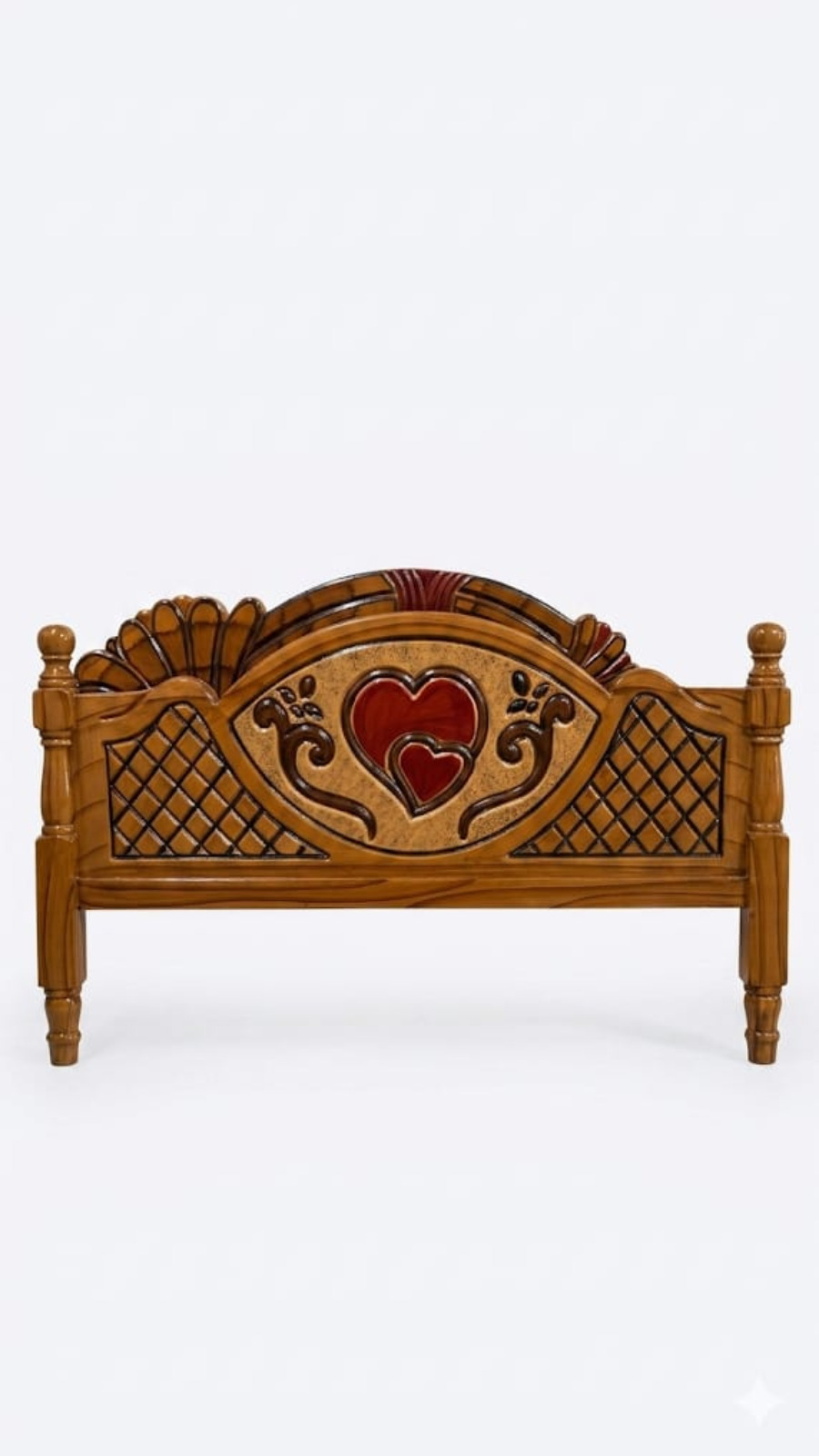 Romantic Double Heart Carved Wooden 1
