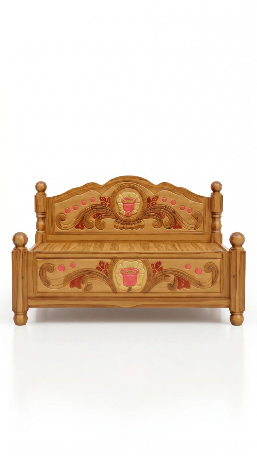 Premium Teak Wood Double Bed Cot 1