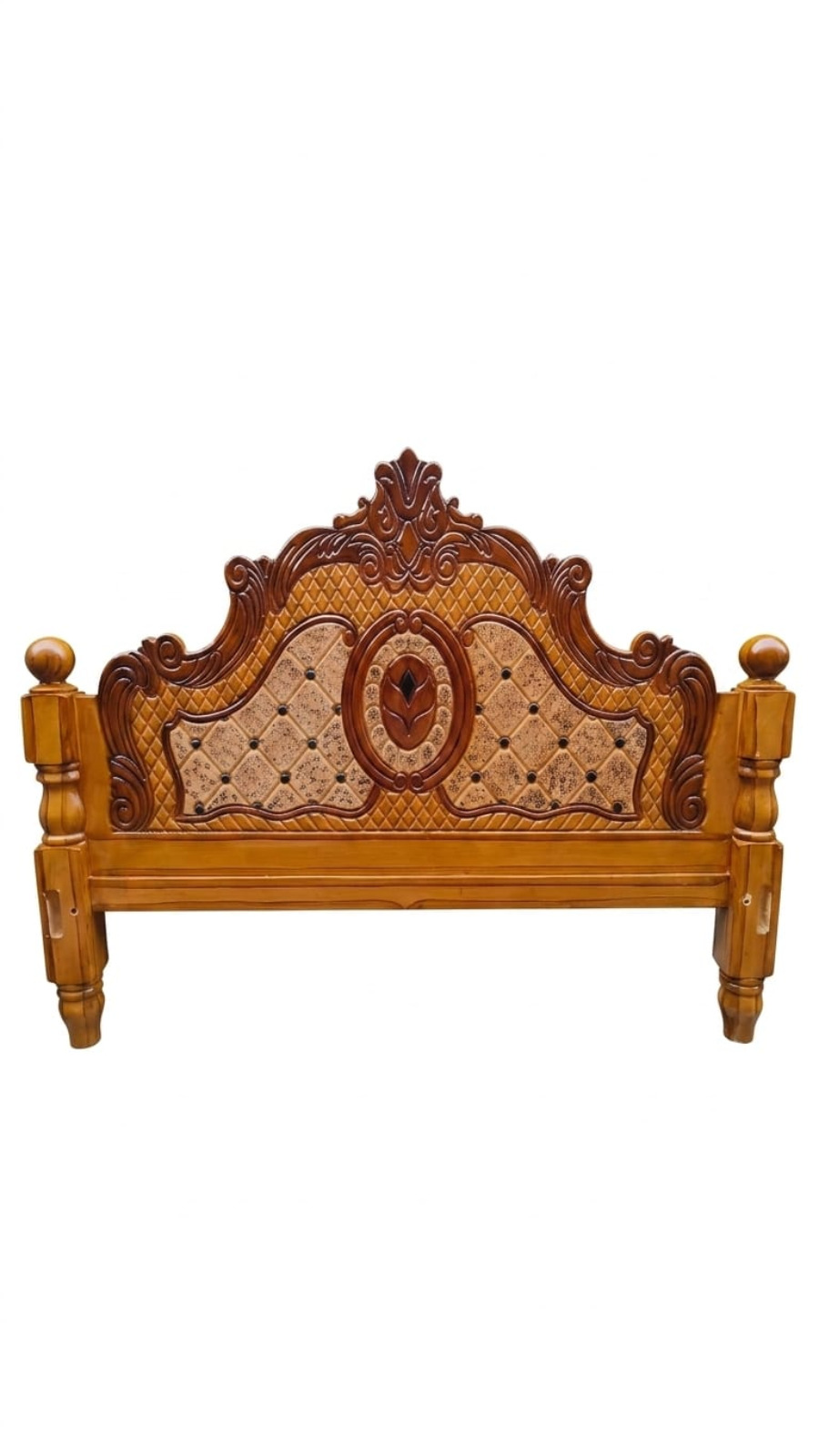 Maharaja Arch Wooden Headboard with Quilted Textured Panels 1