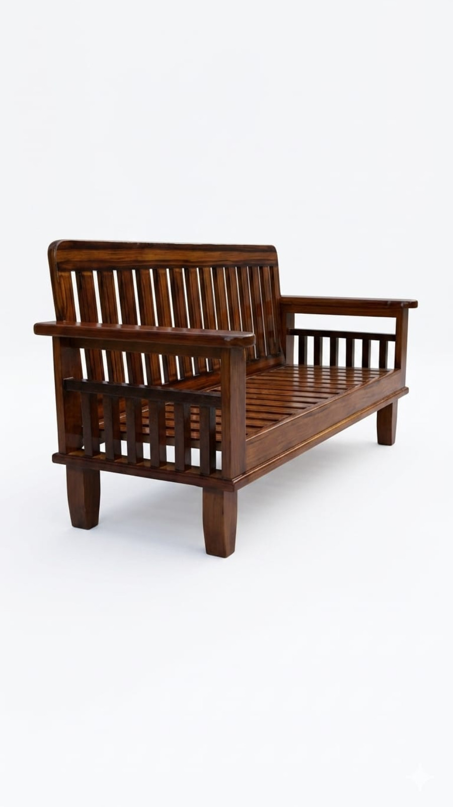 Minimalist Deep Espresso Solid Wood 3-Seater Settee Bench
