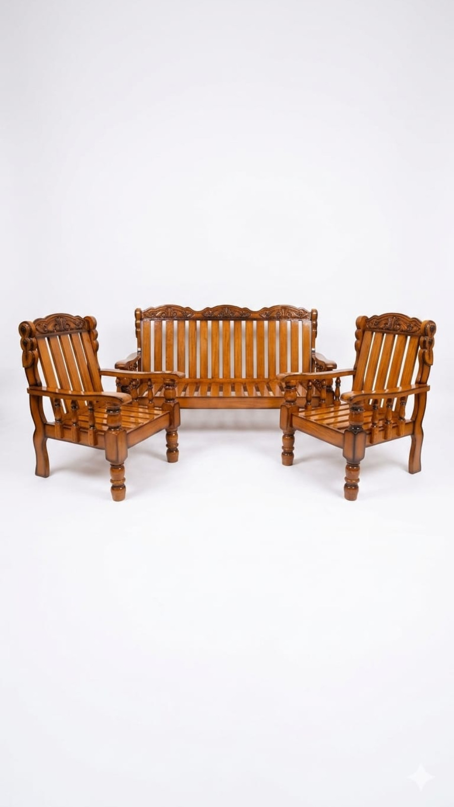 Classic Maharaja Full-Wooden Slatted Sofa Set 1