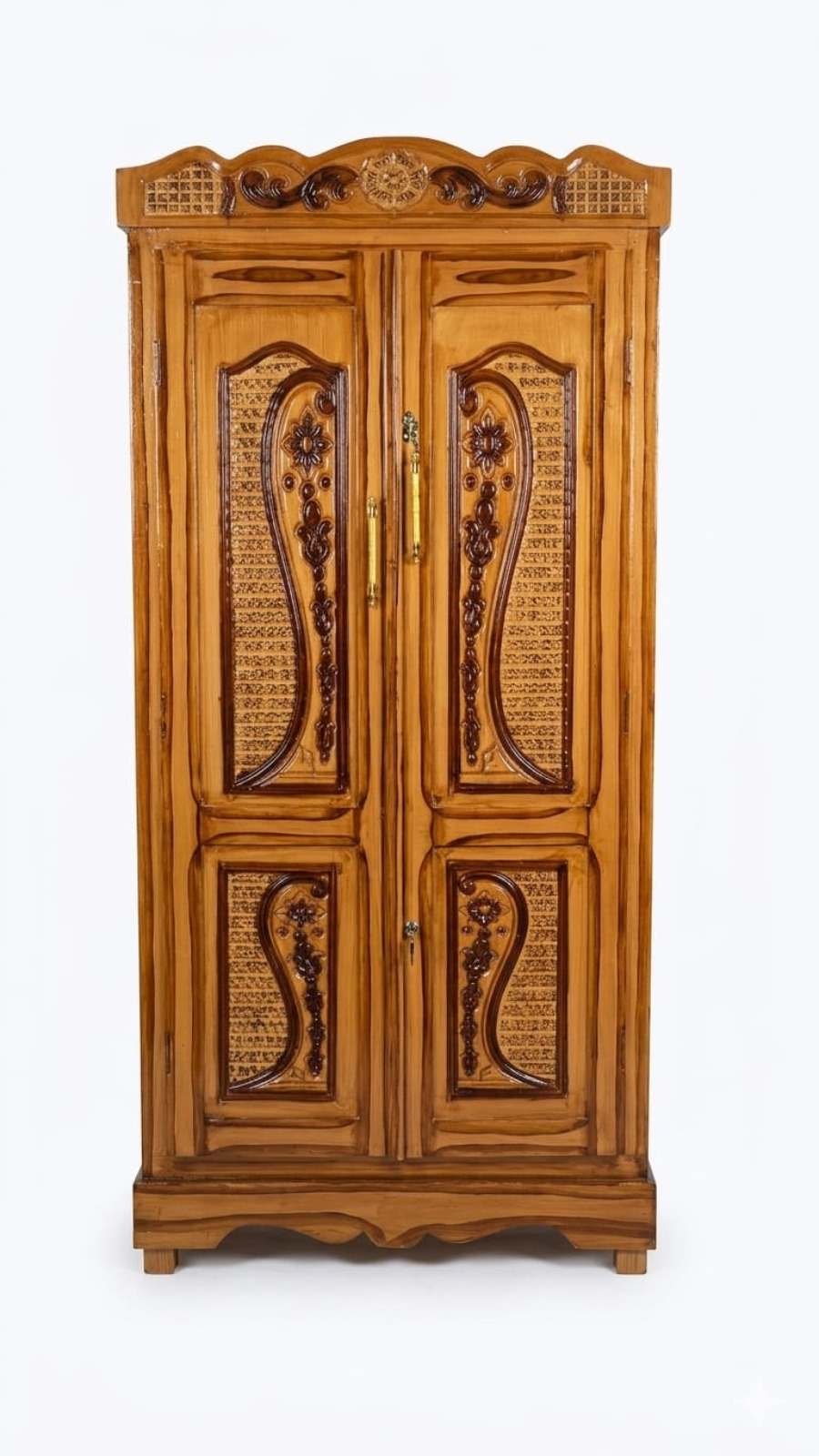 Imperial Two-Door Wardrobe with Carved Paisley Wood Inlays