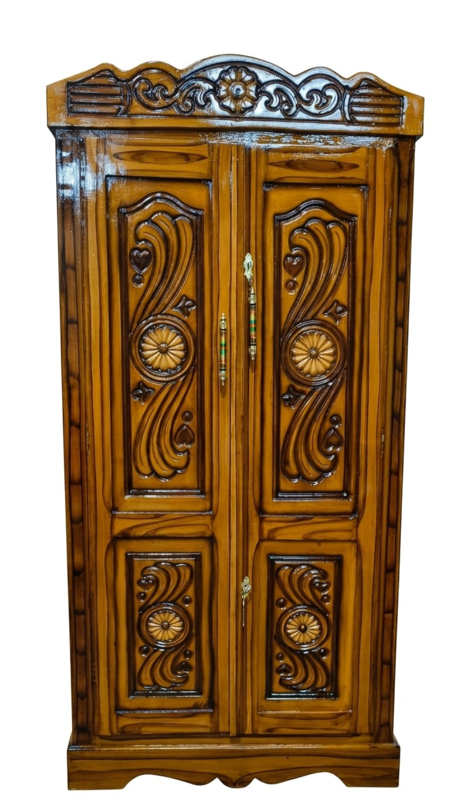 Royal Swirl Traditional Double-Door Wooden Wardrobe 1