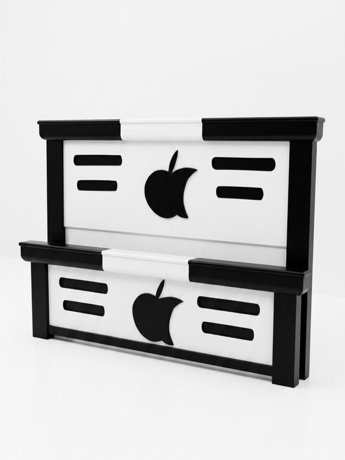 Modern Minimalist Black & White Wooden Cot 1