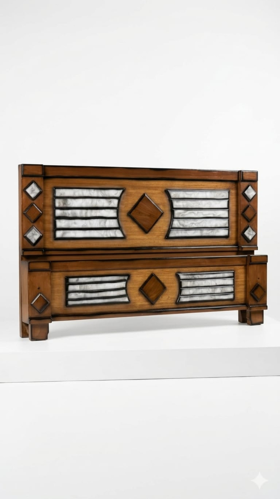 Elegant Dual-Tone Wooden Cot 1