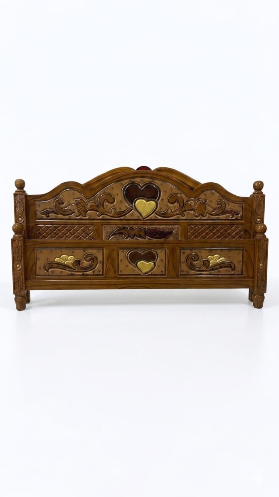 Heritage Style Heart Design Curved Cot 1