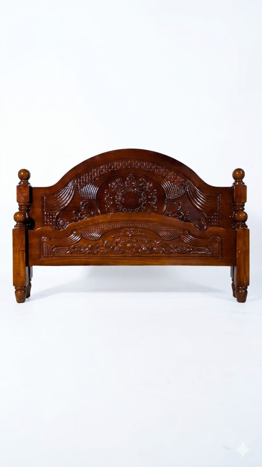 Royal Chettinad Maharaja Teak Finish Heavy Carved Wooden Cot 1