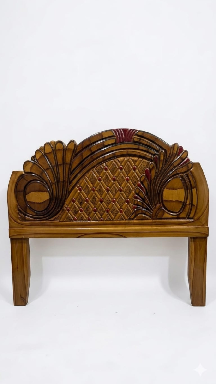 Luxury Teak Finish Wooden Cot 1