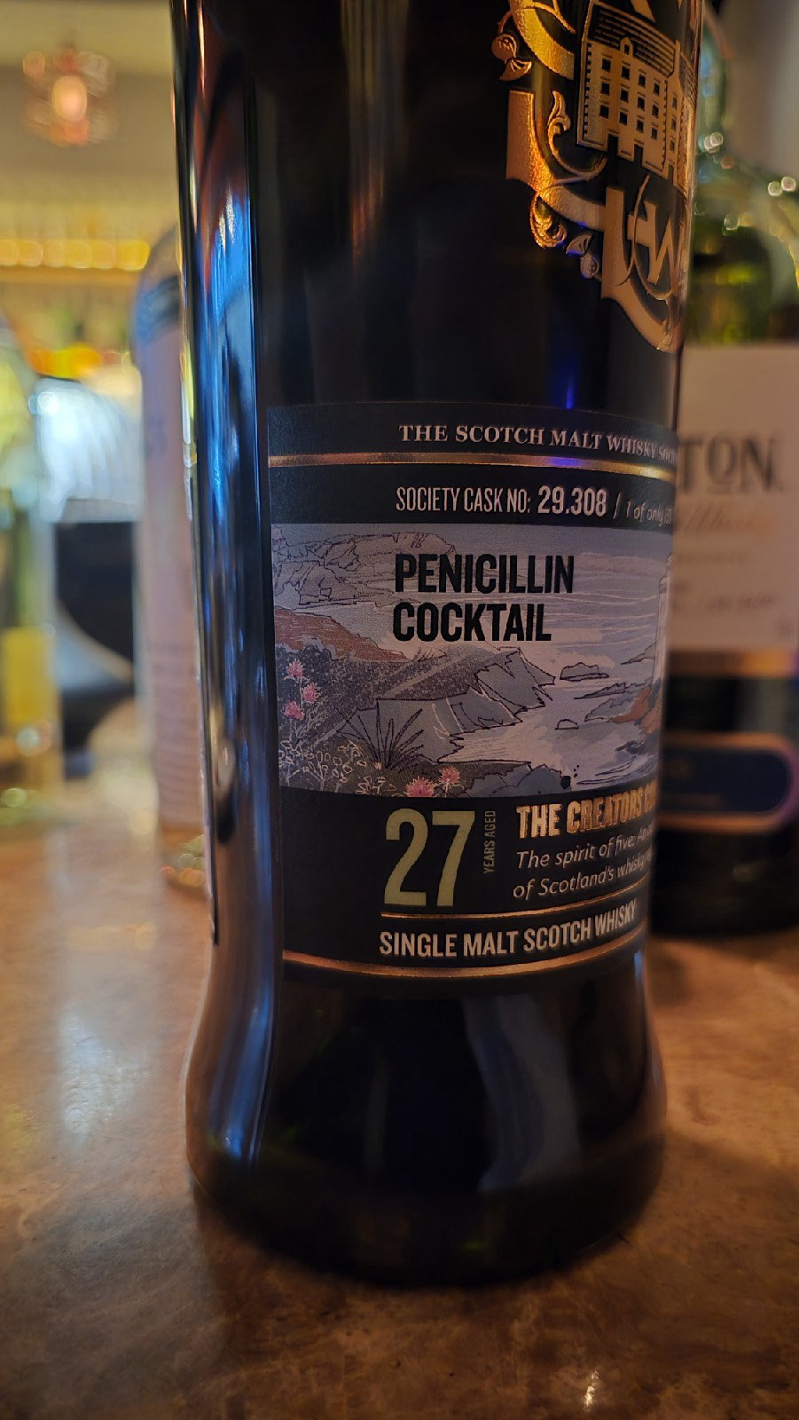 SMWS 29.308 Smoky & Fruity "penicillin cocktail" 27년