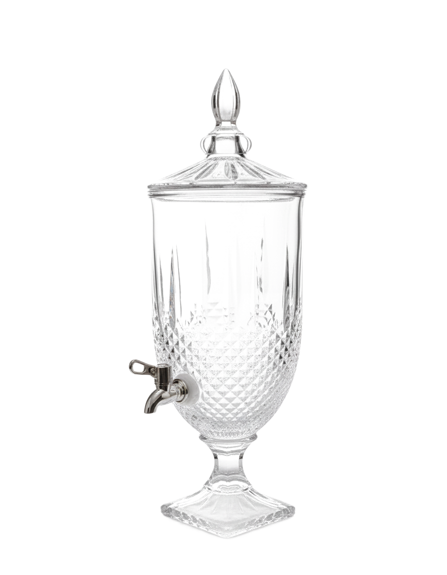 Fontaine à boisson en verre taillé avec robinet