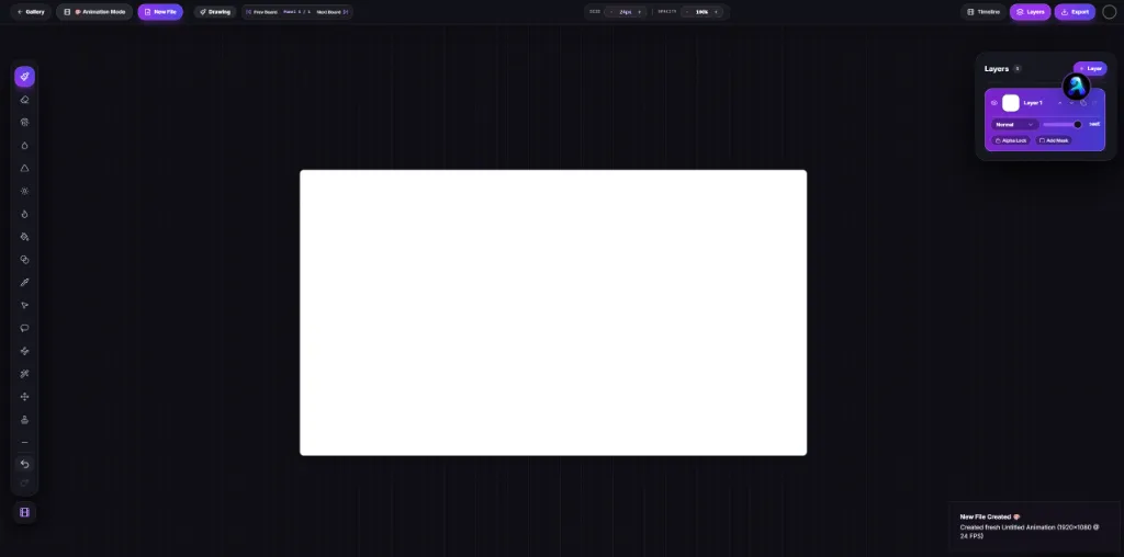 Paint workspace preview