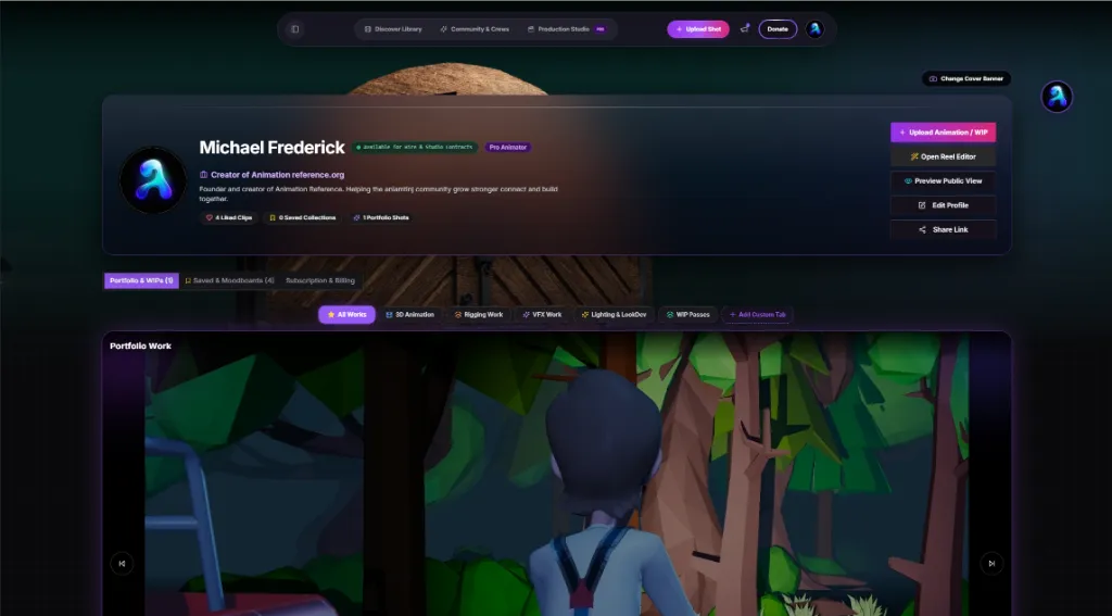 Free Portfolio Submissions workspace preview