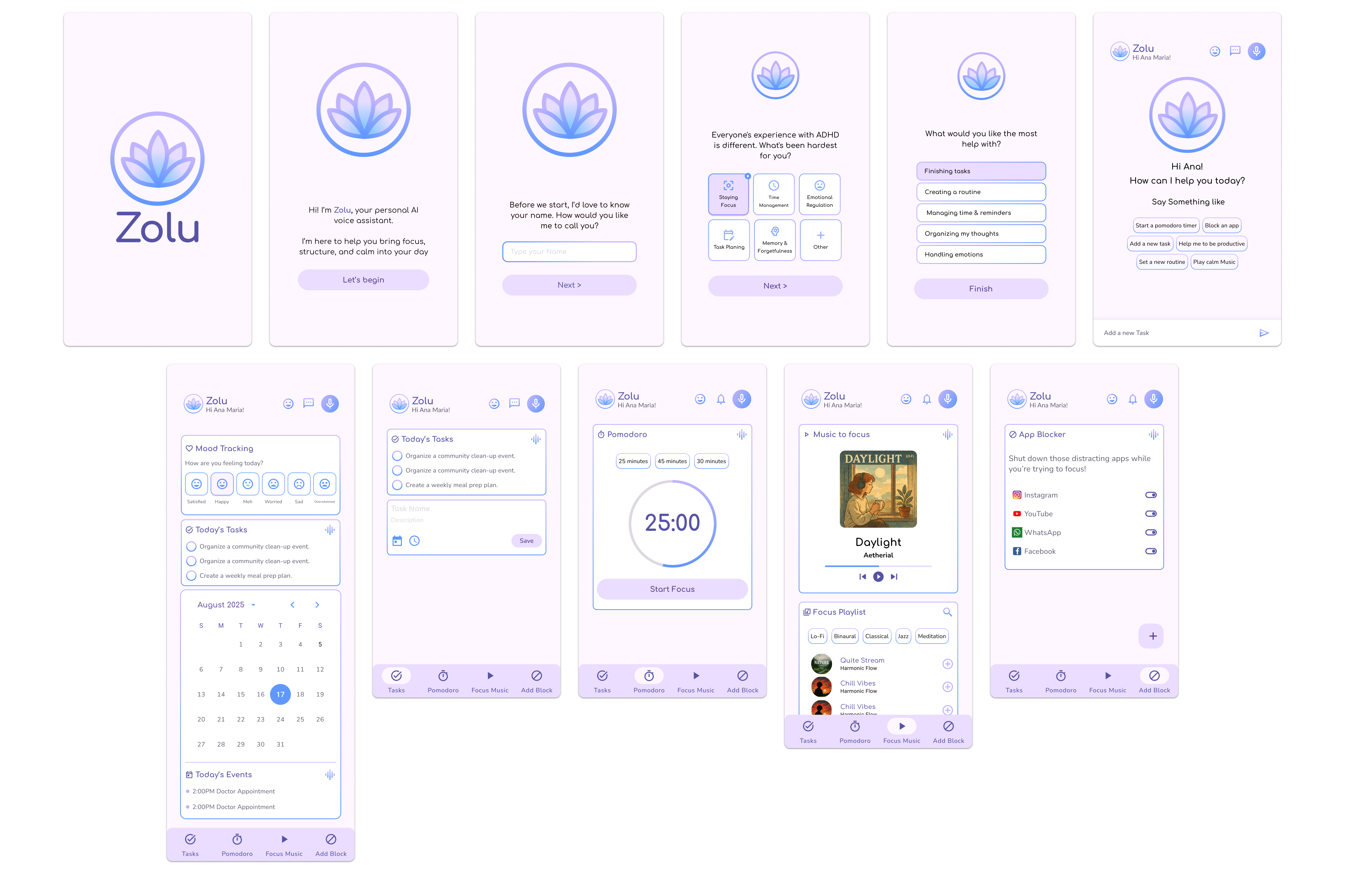 A hero mockup of the Zolu app on a phone