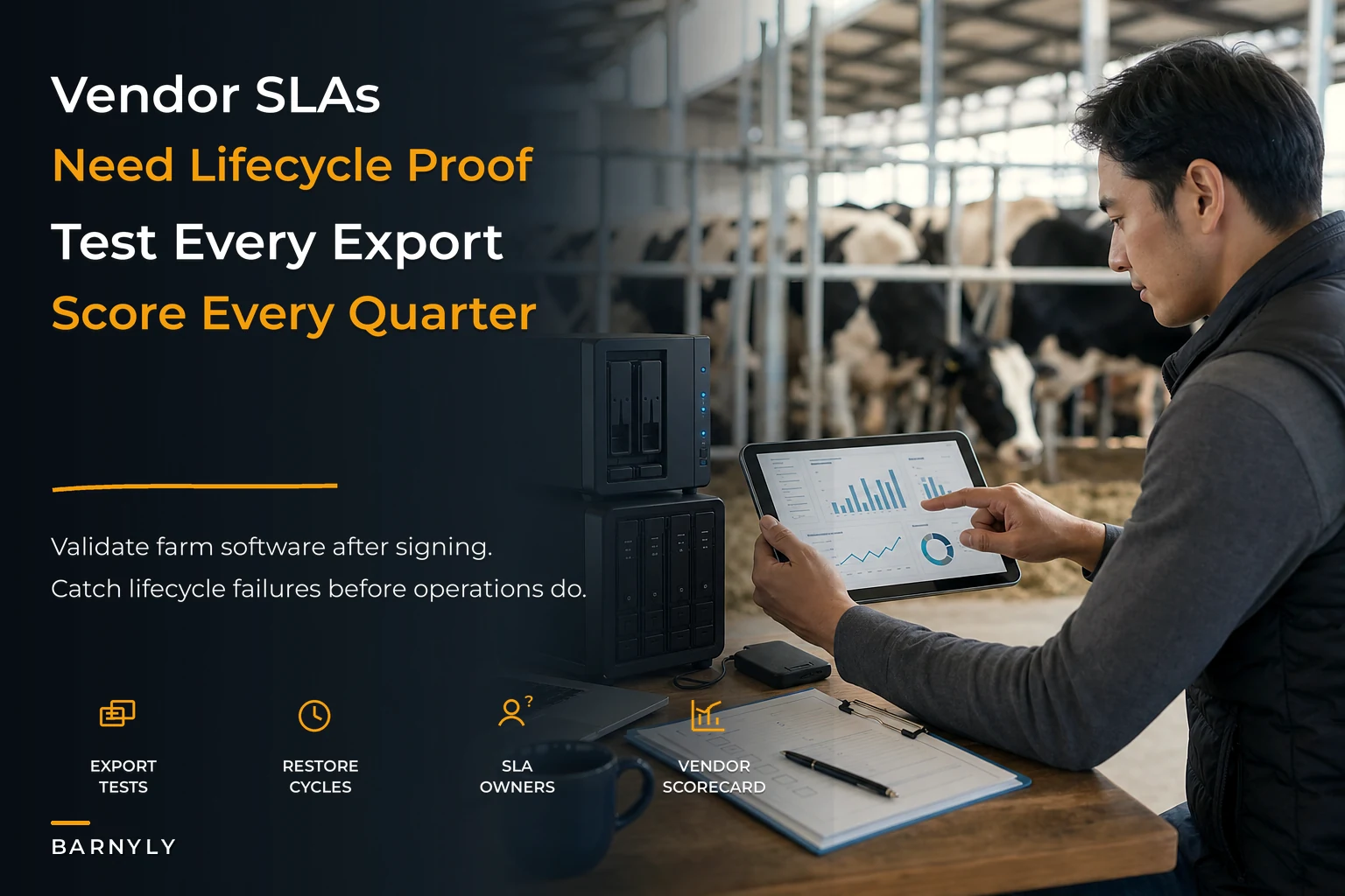 Avoid vendor surprises with lifecycle SLA and validation for farm software