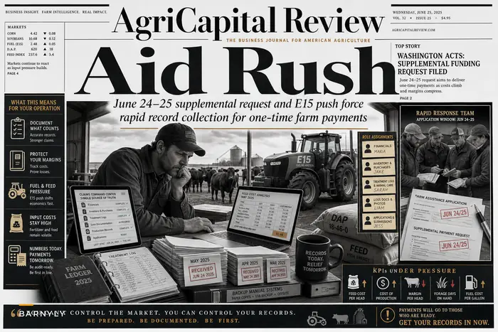 Federal supplemental farm aid & E15 push: records to collect and KPIs to protect margins