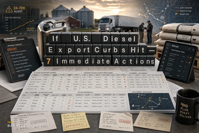 If U.S. diesel export curbs hit: 7 immediate inventory and routing actions livestock managers should run this week