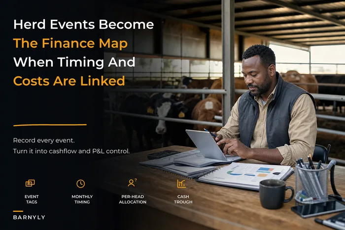 Map herd events to your P&L: designing a livestock financial system for per‑head lifecycle profitability and event‑driven cashflow