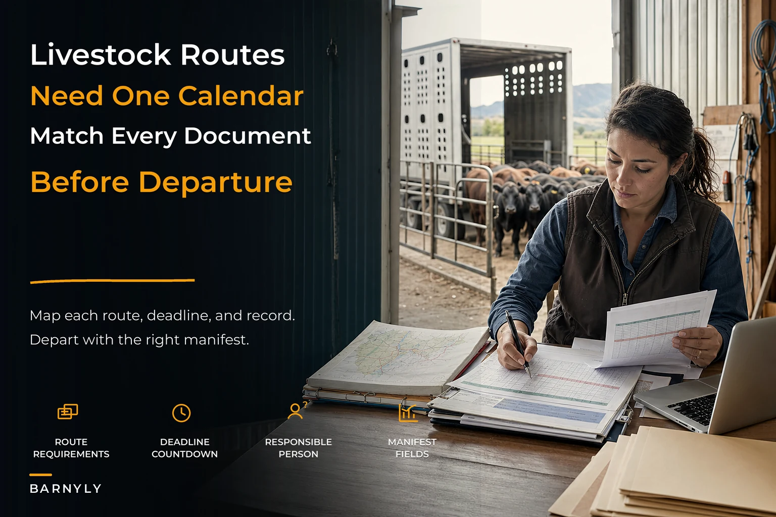 Multi‑jurisdiction livestock compliance calendar and manifest matrix