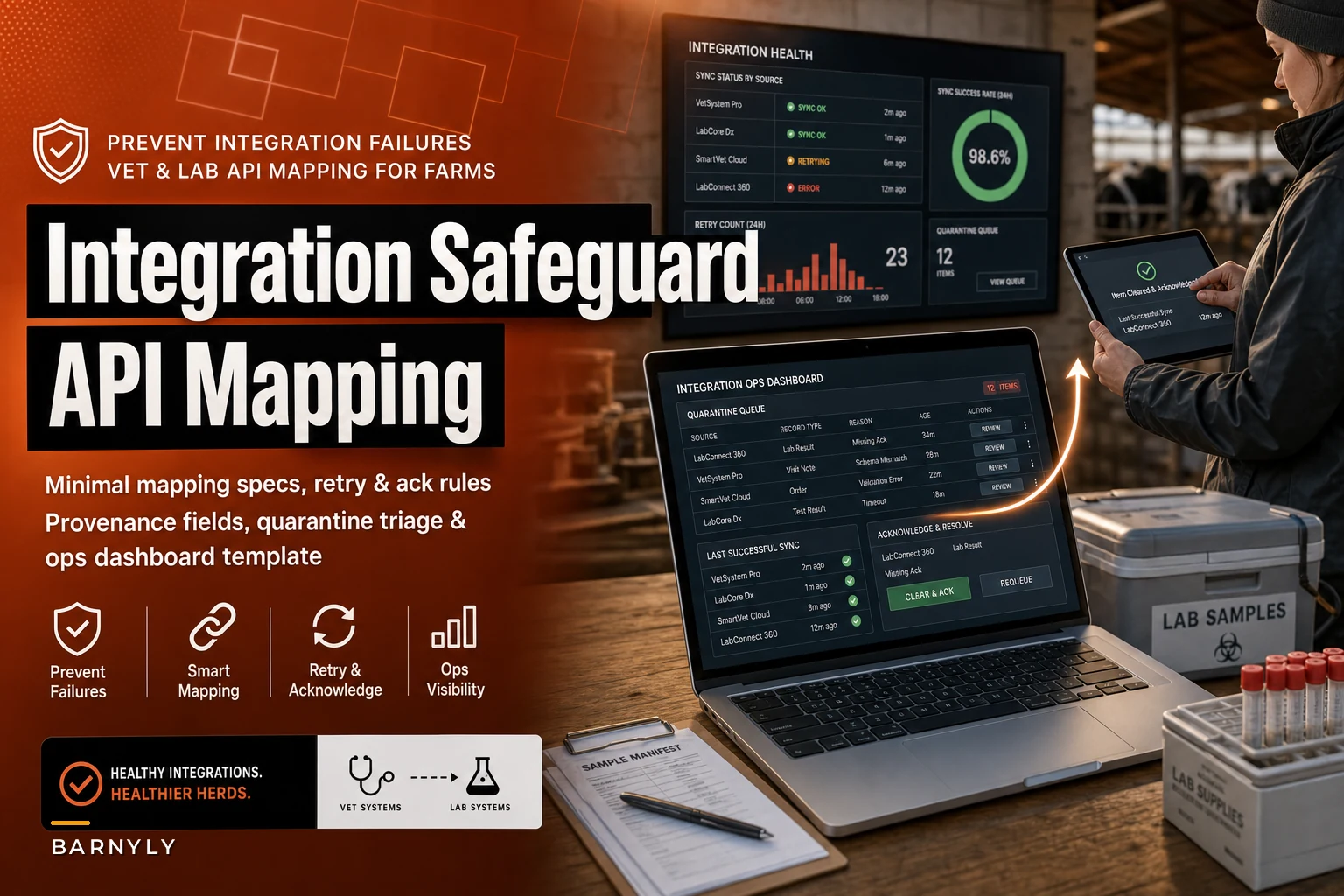 Prevent integration failures with vet and lab API mapping for farms