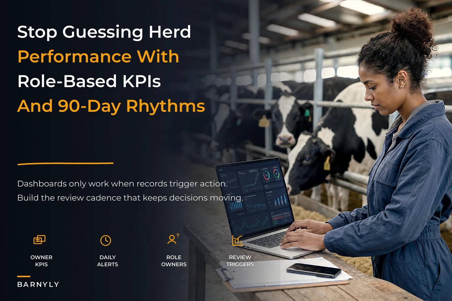 Stop guessing herd performance: a livestock KPI and dashboard playbook with role‑specific metrics and 90‑day decision rhythms