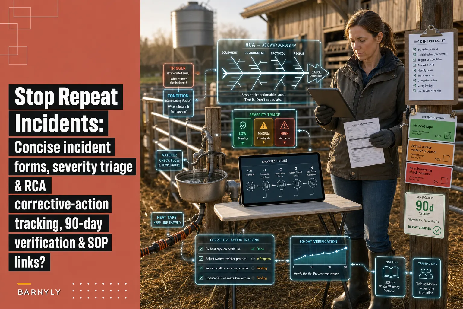 Stop repeat incidents with concise farm incident logging and RCA templates