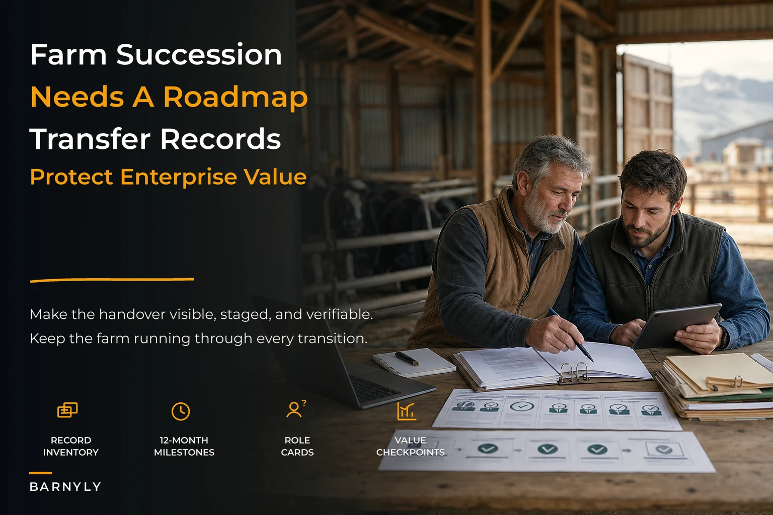 Succession playbook and handover templates for family-run livestock