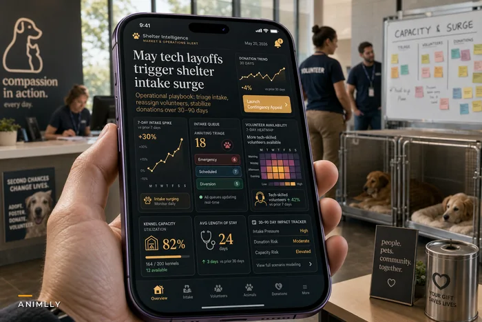 After the May tech layoffs: operational playbook for shelters to handle intake surges, volunteer shifts and donation volatility