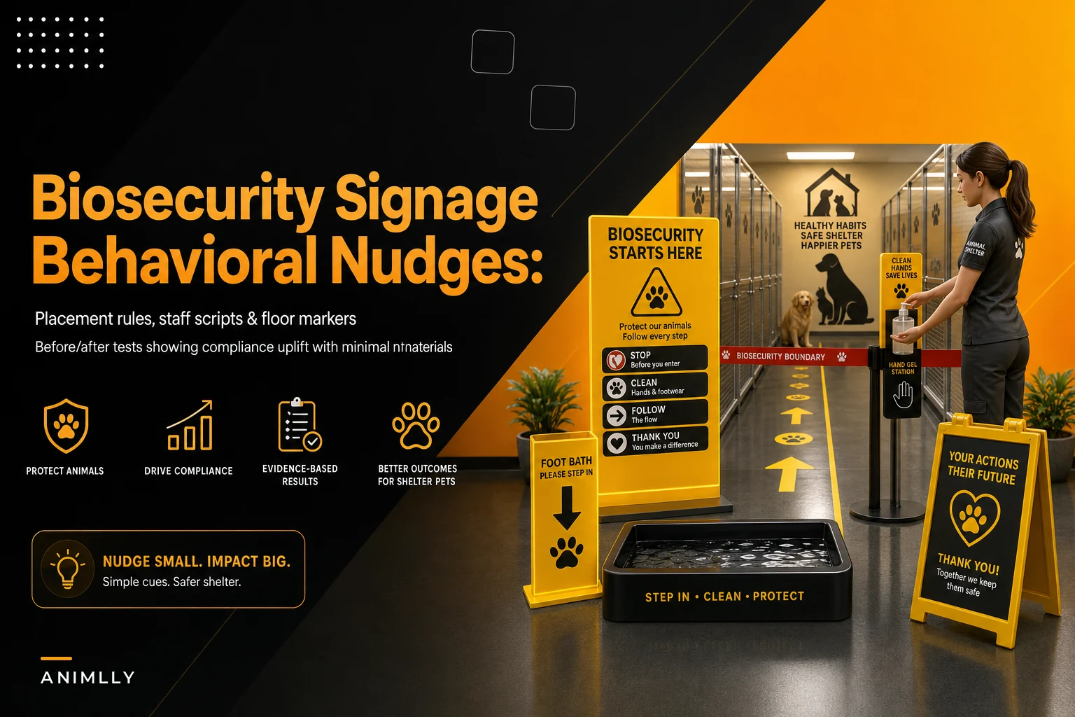 Biosecurity signage and behavioral nudges to improve compliance