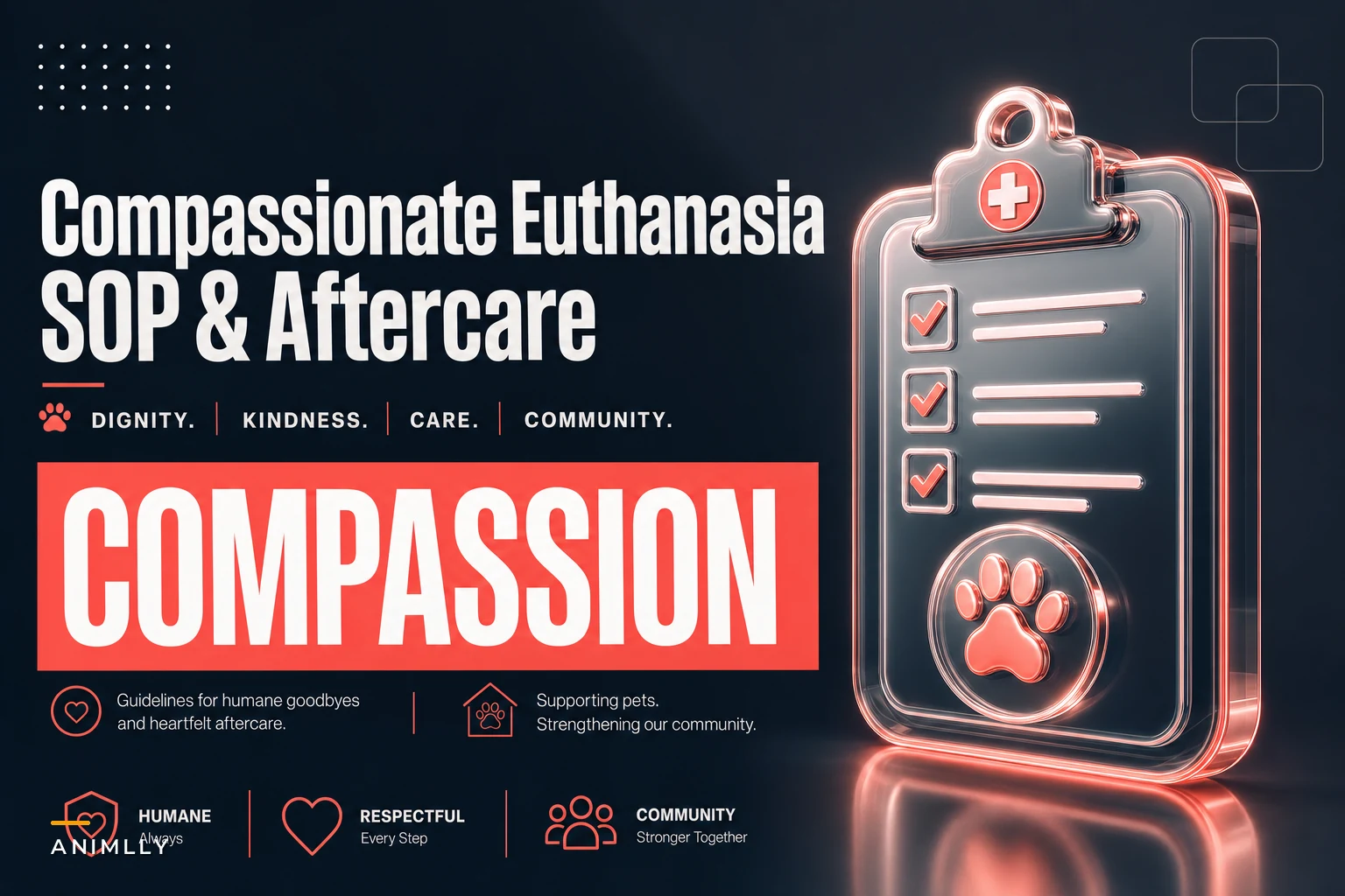 Compassionate euthanasia SOP and aftercare: decision tree, documentation checklist and family scripts
