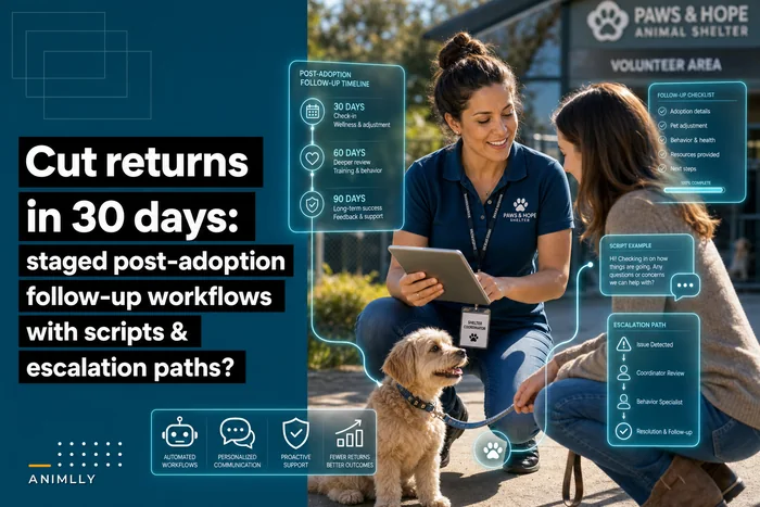 Cut returns in 30 days: staged post-adoption follow-up workflows with scripts and escalation paths