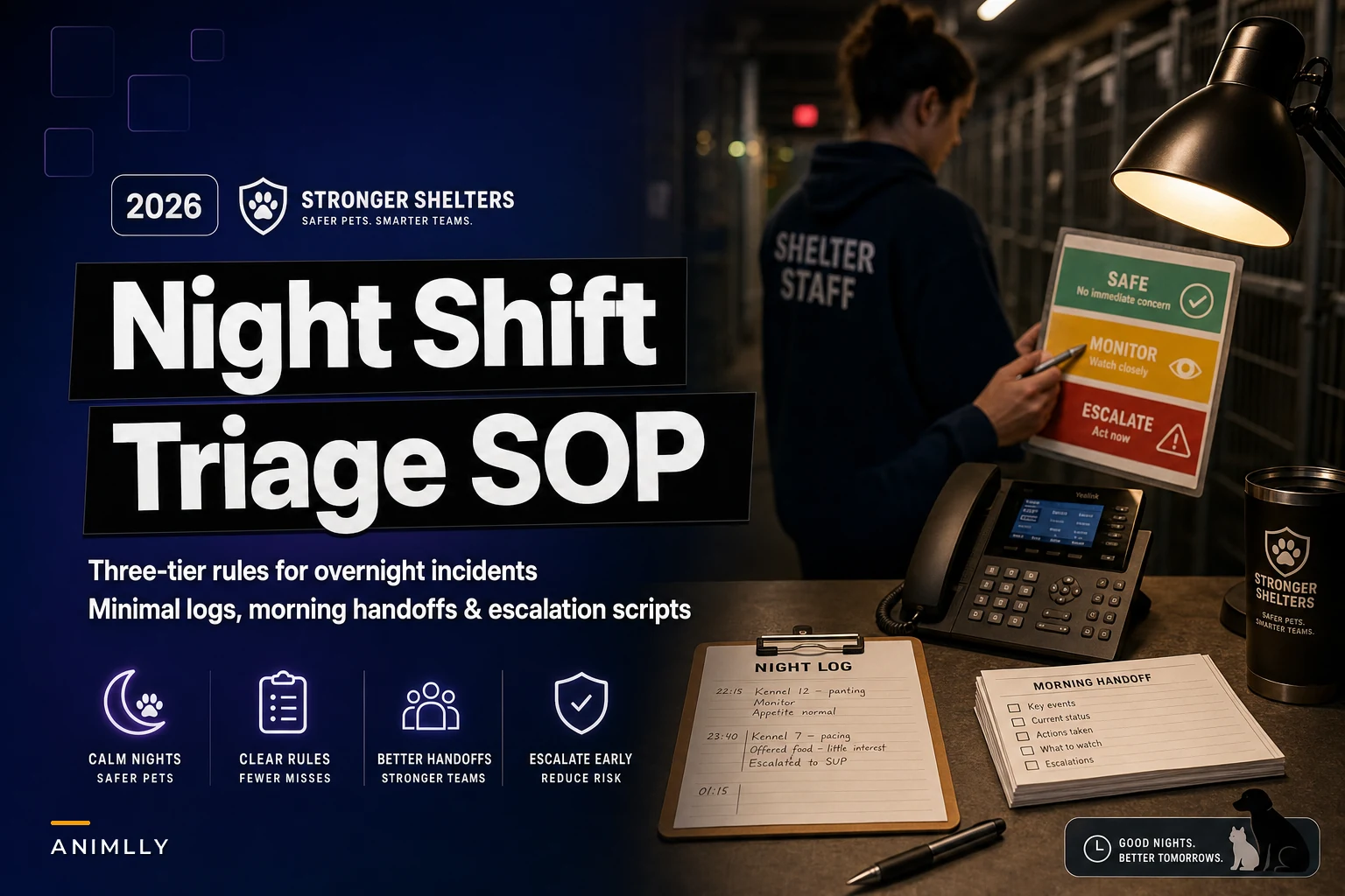 Night-shift triage and escalation SOP: a three-tier incident matrix and morning handoff templates