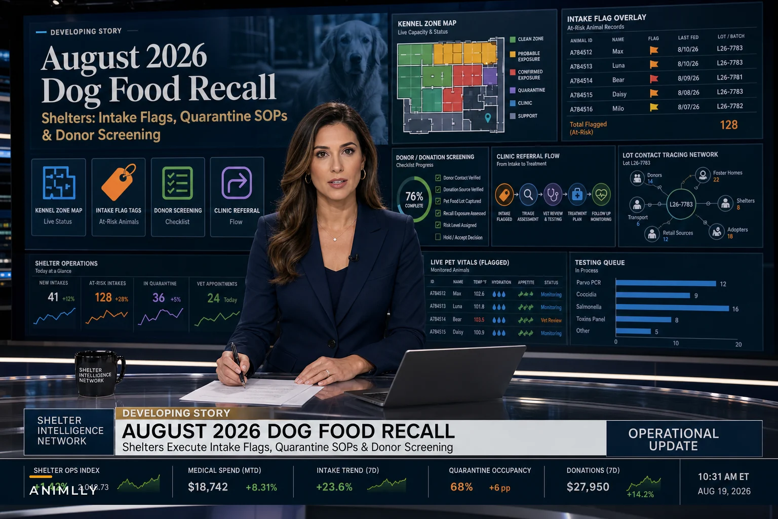 Shelter Response to the August 2026 Dog Food Recall: Step‑by‑Step SOPs for Intake, Quarantine and Donation Safety