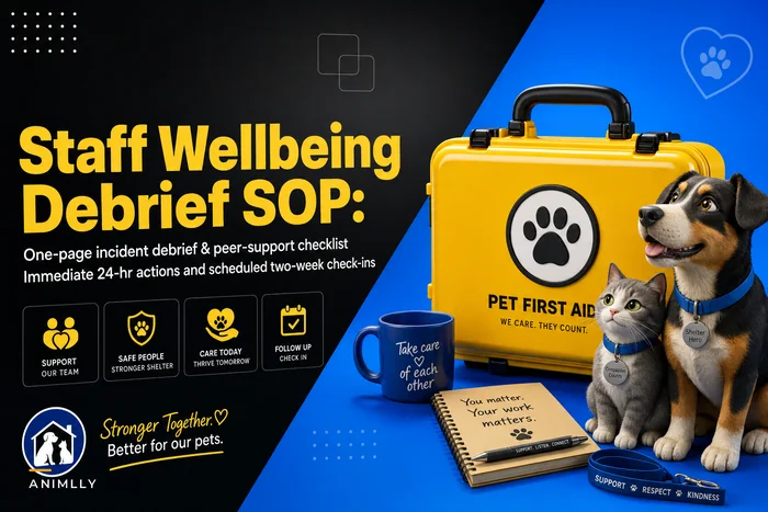 Staff wellbeing and critical-incident debrief SOP: a one-page form, peer-support checklist and two-week check-ins