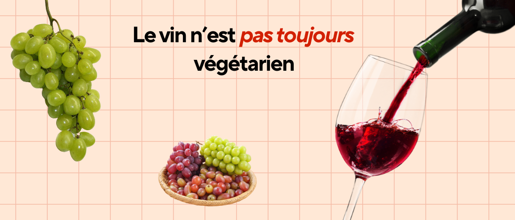 Verre de vin rouge, grappe de raisin blanc et titre de l'article