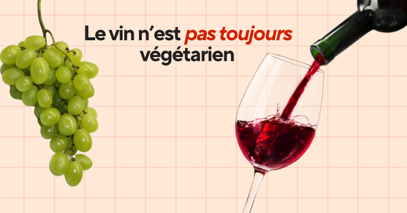 Verre de vin rouge, grappe de raisin blanc et titre de l'article