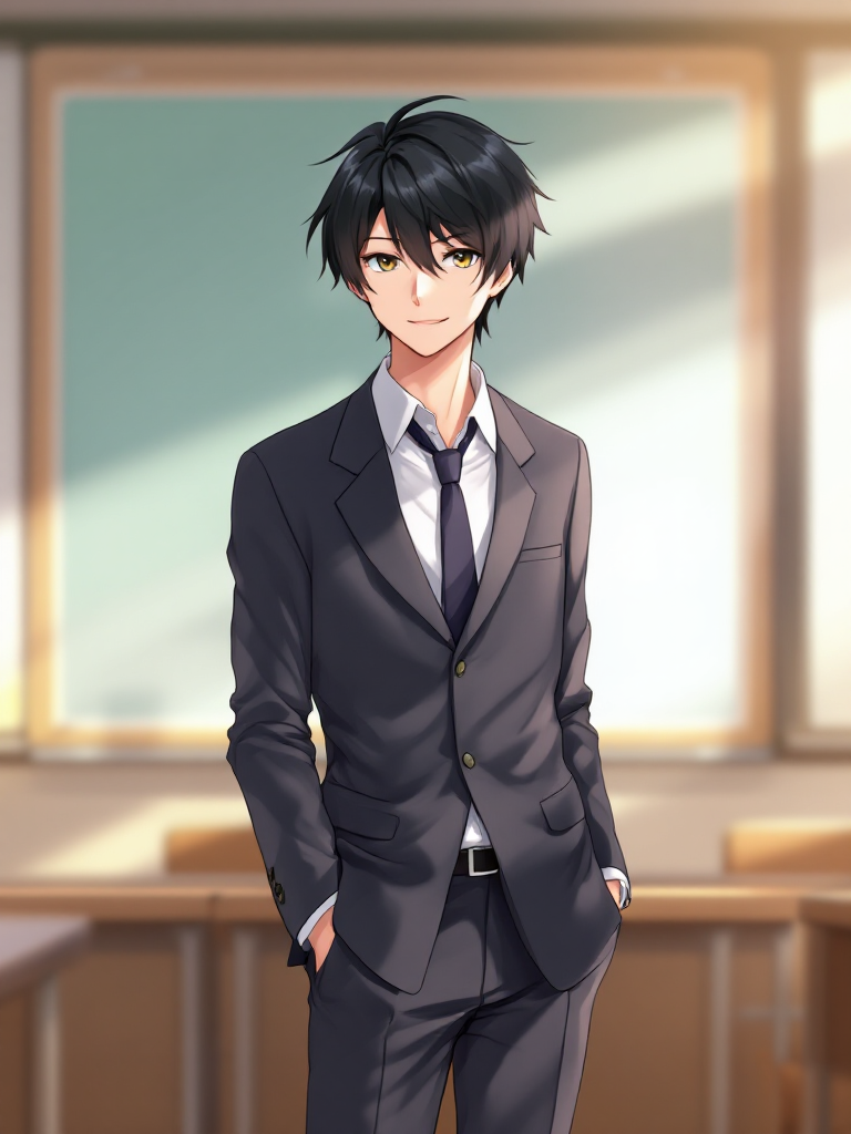 アニメ男子・学生服のプロンプト・設定 (ComfyStudio) - FLUX (curated anime workflow) で生成した AI イラスト プレビュー