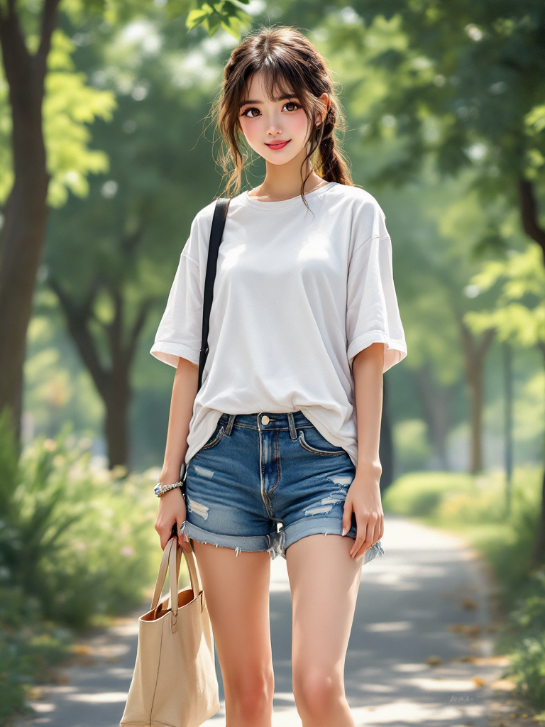 アニメ女の子・カジュアル私服のプロンプト・設定 (ComfyStudio) - FLUX (curated anime workflow) で生成した AI イラスト プレビュー