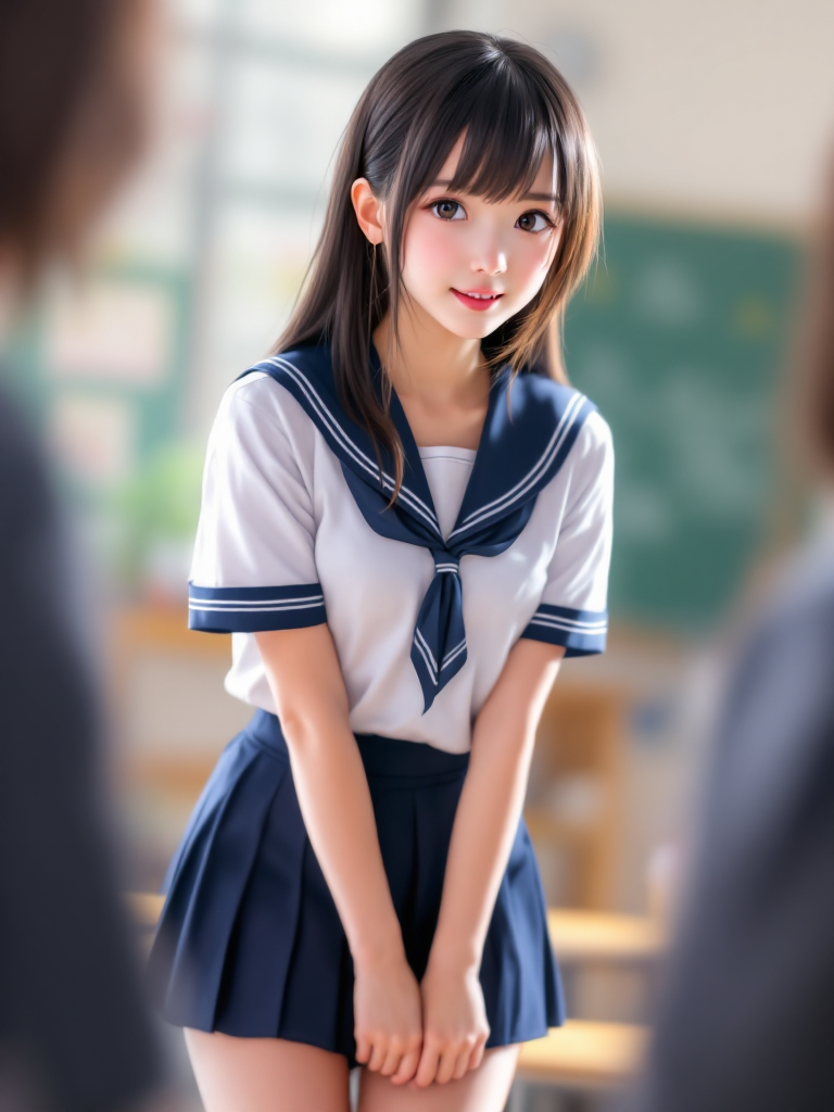 アニメ女の子・学生服のプロンプト・設定 (ComfyStudio) - FLUX (curated anime workflow) で生成した AI イラスト プレビュー
