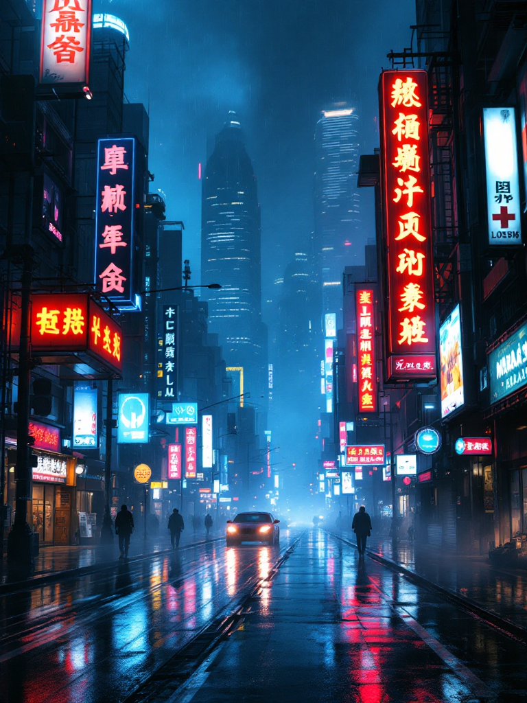 Cyberpunk Cityscape AI Prompt — Neon Night Scene (ComfyStudio) - FLUX (curated cyberpunk workflow) で生成した AI イラスト プレビュー