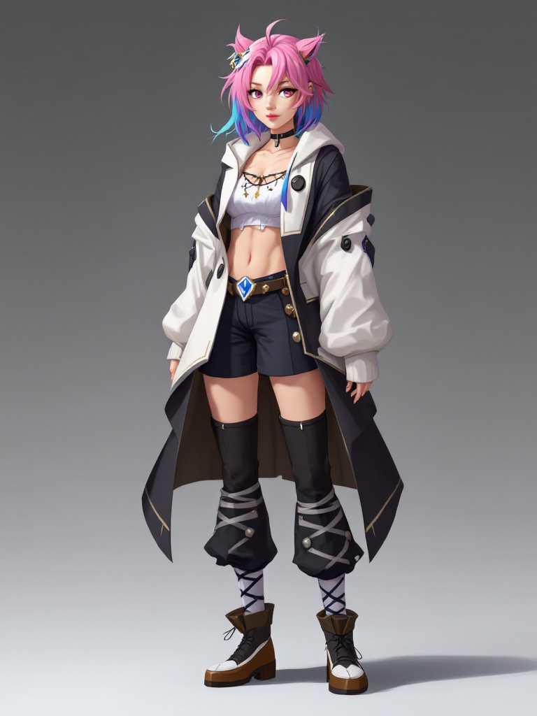 VTuber 立ち絵 (全身)・プロンプト (ComfyStudio) - FLUX (curated VTuber workflow) で生成した AI イラスト プレビュー
