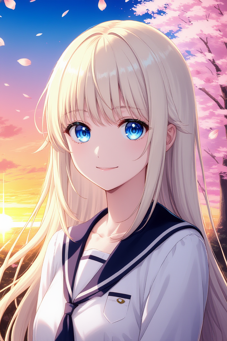 ComfyStudio Anime ワークフローで生成したセーラー服キャラのサンプル