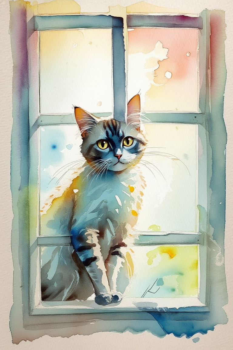 水彩画タッチ - FLUX.1 [schnell] (fal-ai/flux/schnell) で生成した AI イラスト プレビュー