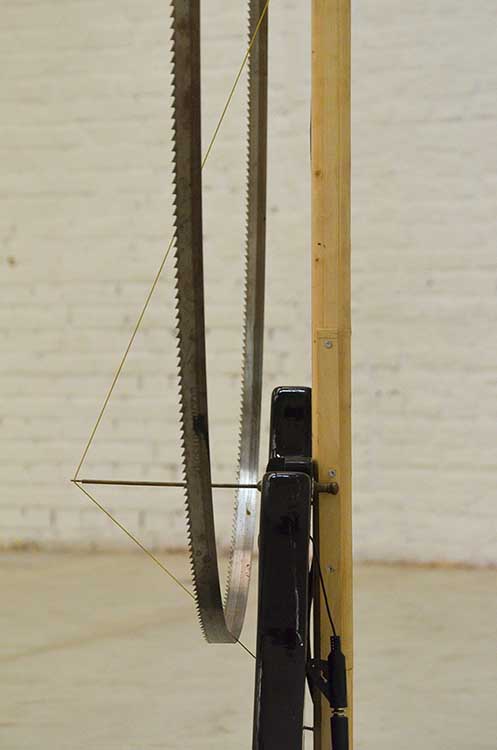Side View of the Sound Object, Guitar, Saw Blade, Strings Contact Microphone | by Anna Godzina.