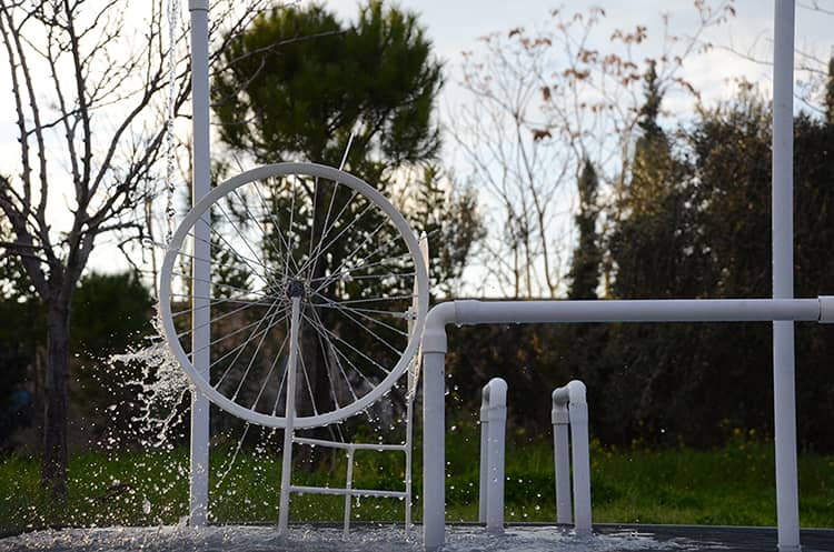 Detail of the Wheel, Fountain in the Garden, Wheels Rotation, Water Transitions | by Anna Godzina.