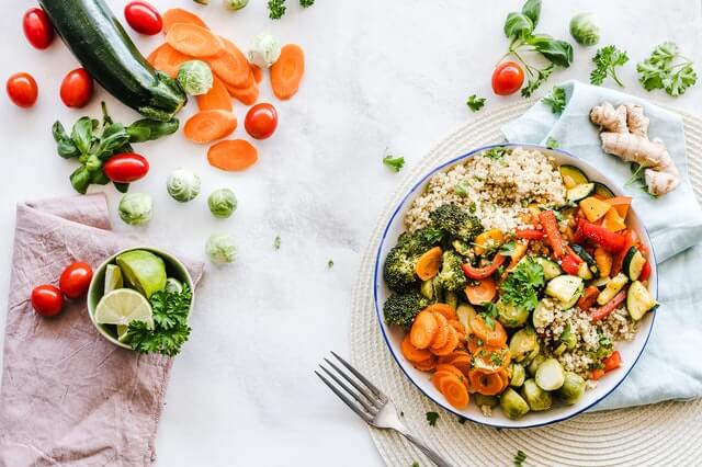 meal with vegetables and quinoa