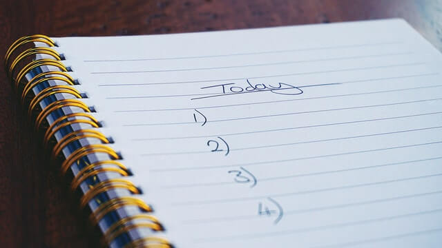 to do list in notebook
