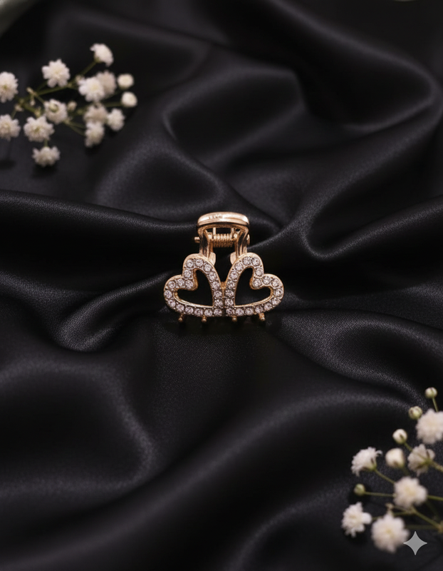 Presilha Coração Dourado Cravejado