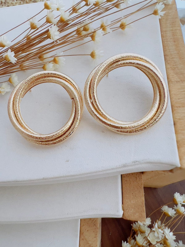 Argola Dupla Texturizada